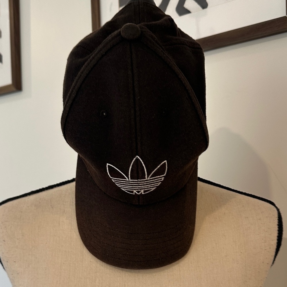 Adidas Dark Brown Cap with White Logo